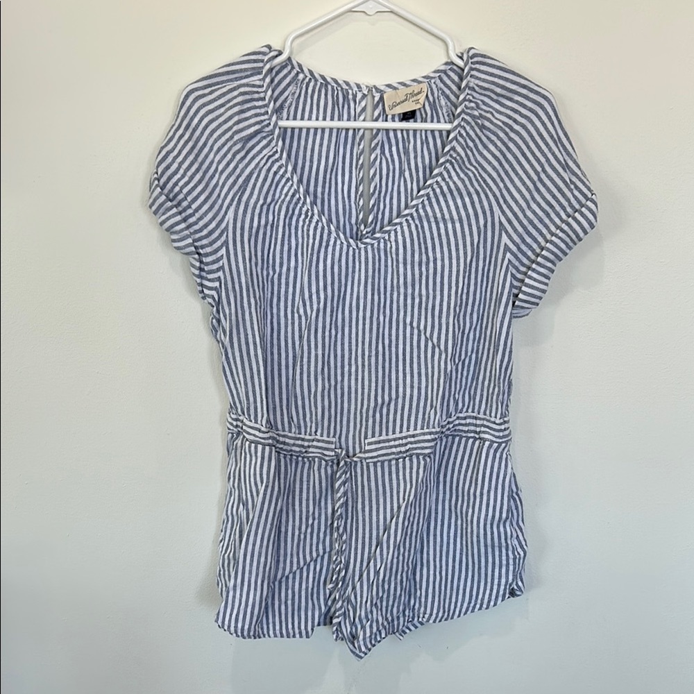 Blue and White Striped Top